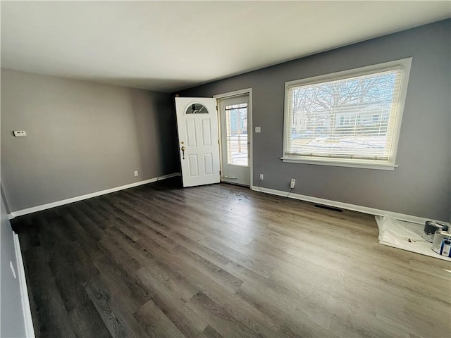 entryway featuring dark hardwood / wood-style flooring