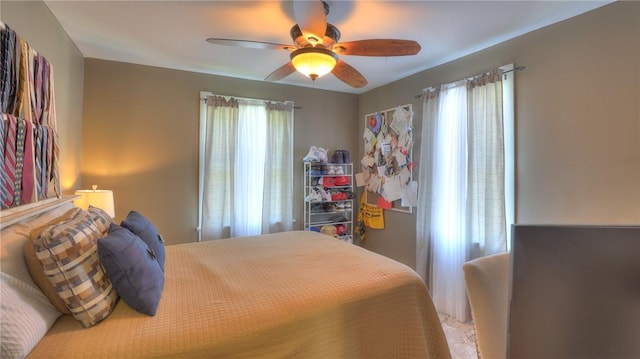 bedroom featuring a ceiling fan