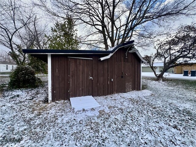 view of snow covered structure