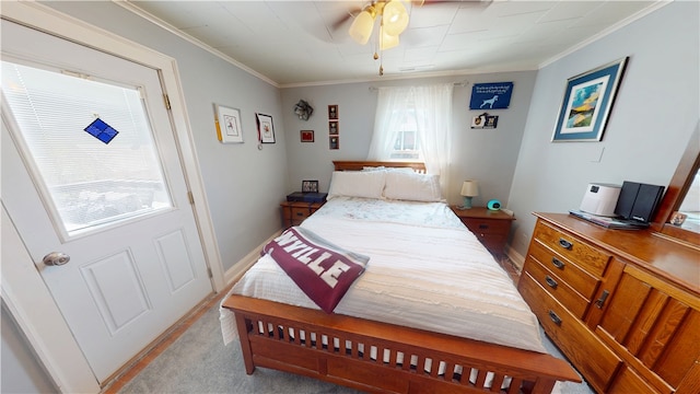 1805 N Gilbert St, Danville, IL 61832 - bedroom featuring a ceiling fan and ornamental molding