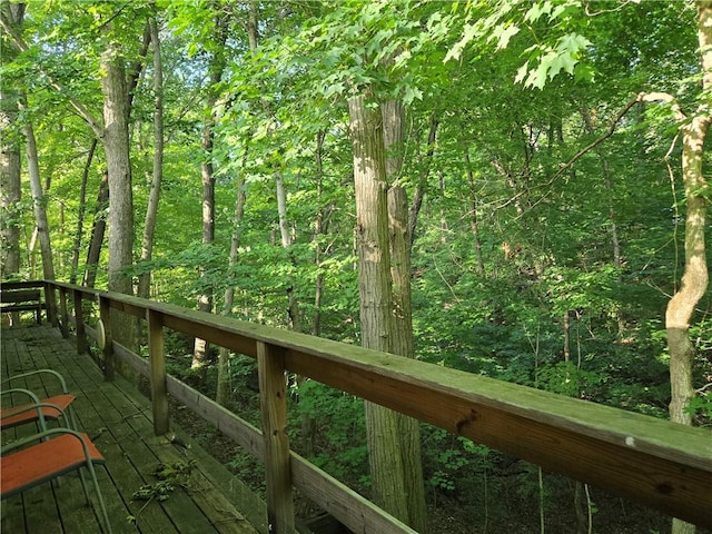 14317 N 920 E Rd, Fairmount, IL 61841 - wooden deck with a forest view