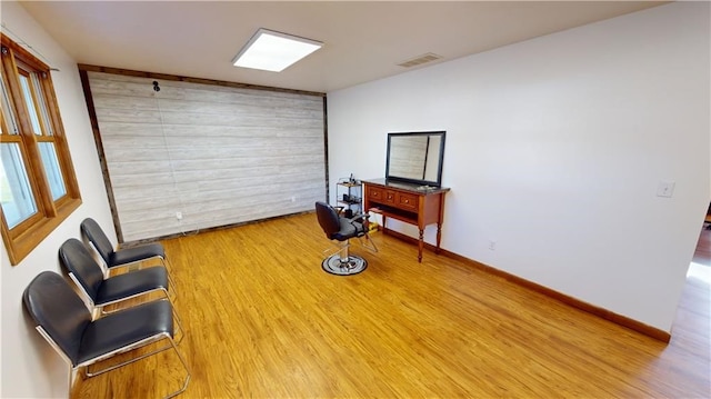 interior space with wood-type flooring