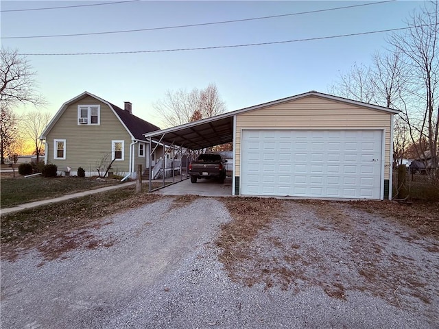 exterior space with a carport