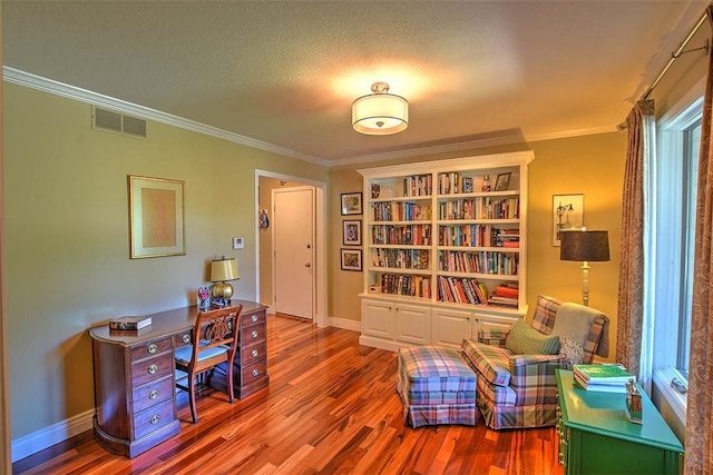 95 Hickory Point Ct, Forsyth, IL 62535 - office with wood finished floors and crown molding