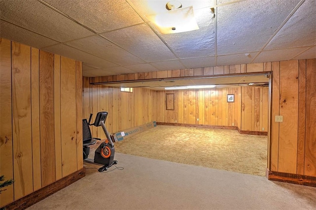 95 Hickory Point Ct, Forsyth, IL 62535 - finished basement with carpet and wood walls