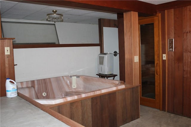1011 W N 3rd St, Shelbyville, IL 62565 - bathroom with concrete block wall
