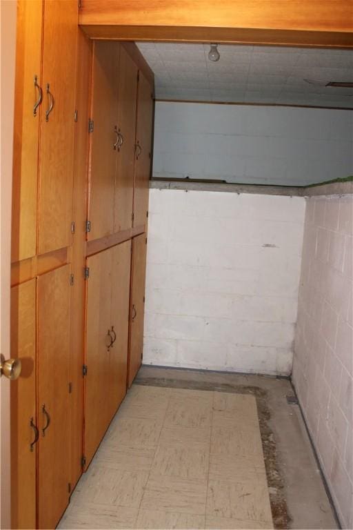 1011 W N 3rd St, Shelbyville, IL 62565 - corridor featuring concrete block wall