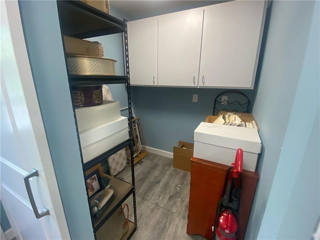 303 S Pine St, Pana, IL 62557 - clothes washing area featuring wood finished floors and baseboards