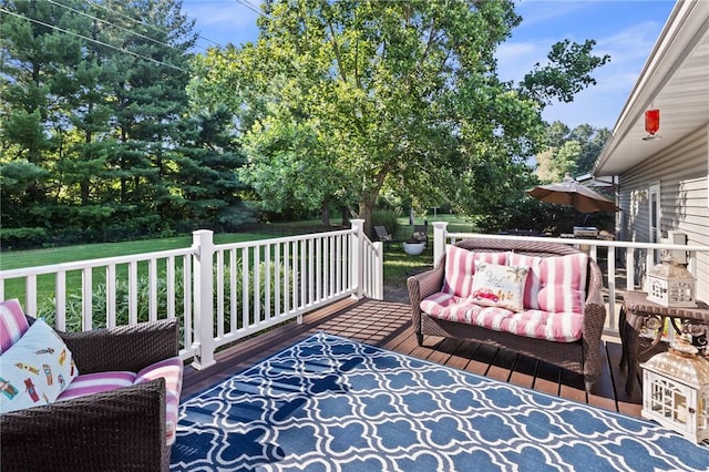 309 Santa Barbara Dr, Effingham, IL 62401 - wooden terrace with an outdoor hangout area