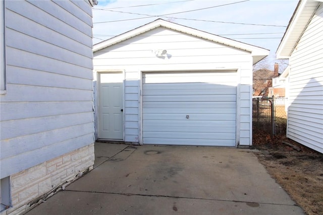 view of garage