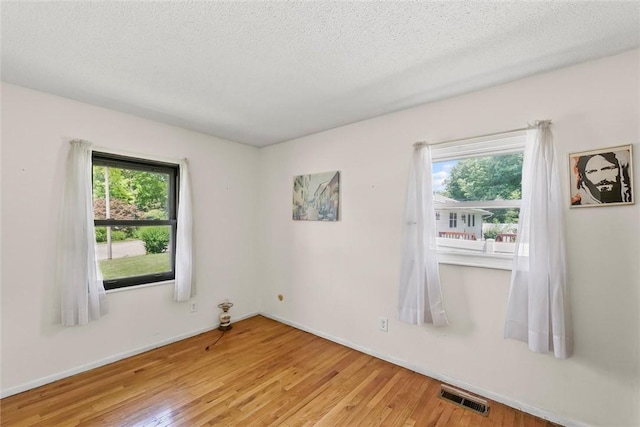 2701 E Rd, Danville, IL 61832 - empty room featuring wood finished floors, plenty of natural light, and a textured ceiling