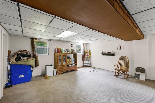 2701 E Rd, Danville, IL 61832 - basement featuring a drop ceiling and carpet