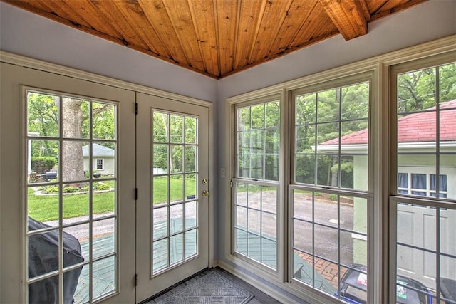 2064 William St, Decatur, IL 62522 - doorway to outside with wood ceiling
