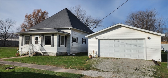 view of front of home with a front yard