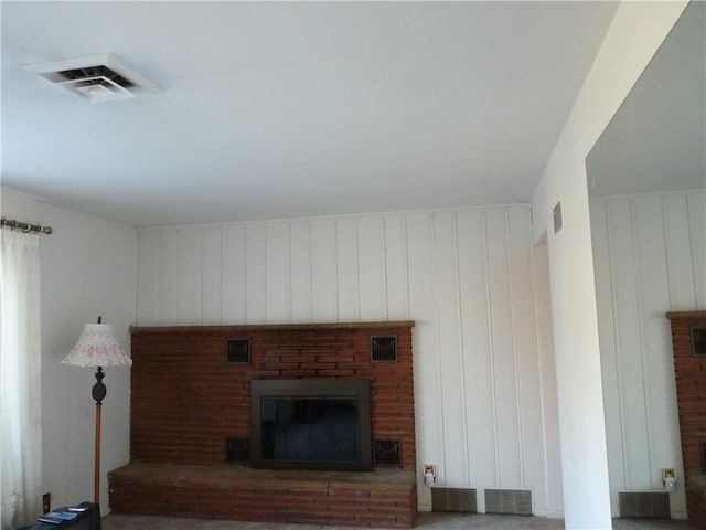 interior details featuring a fireplace