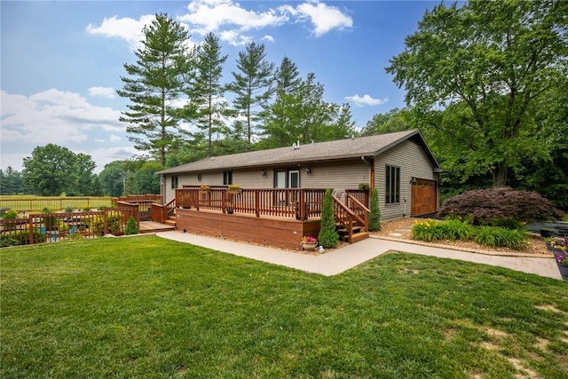 14480 N 1025th St, Effingham, IL 62401 - rear view of property with a wooden deck