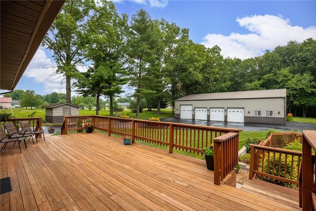 14480 N 1025th St, Effingham, IL 62401 - wooden terrace with an outbuilding