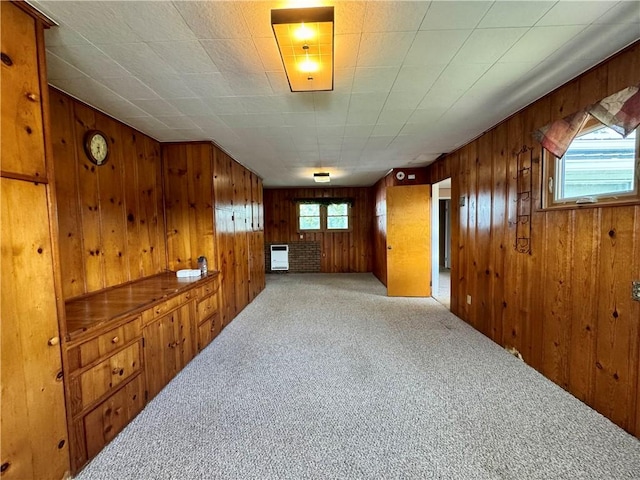 3475 Lake Paradise Rd, Mattoon, IL 61938 - carpeted spare room featuring wooden walls and heating unit