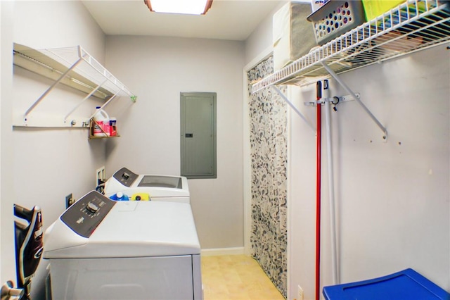 1203 Adams Ave, Charleston, IL 61920 - laundry area featuring electric panel and washer and clothes dryer