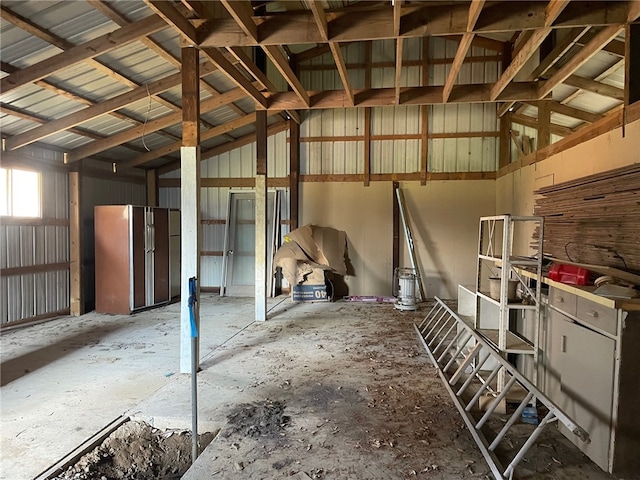 miscellaneous room with vaulted ceiling