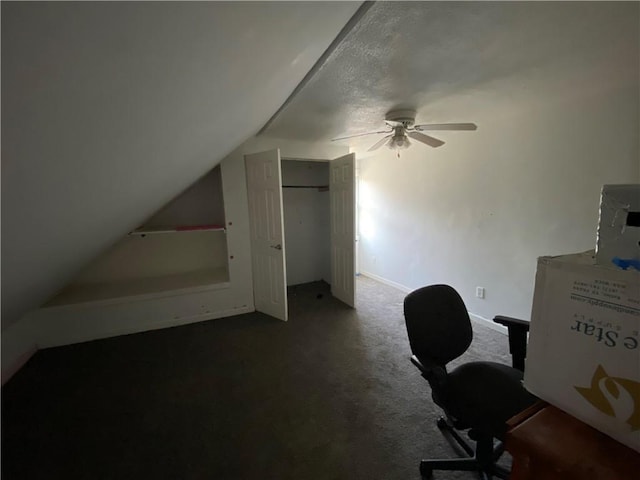 1105 Edgar Ave, Mattoon, IL 61938 - office space featuring vaulted ceiling, carpet, and ceiling fan