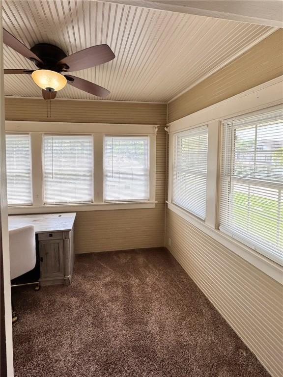 view of unfurnished sunroom