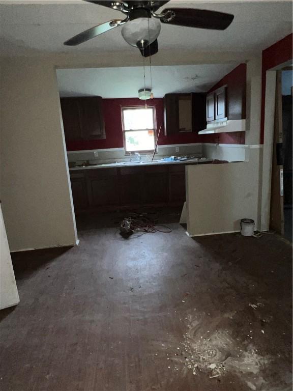 1010 S Jones St, Robinson, IL 62454 - kitchen with hardwood / wood-style floors and ceiling fan