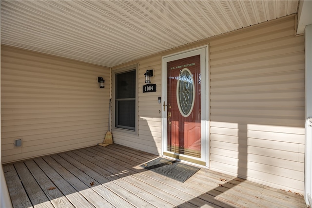 entrance to property with a porch