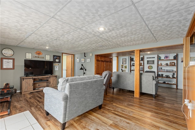 living room with wood-type flooring