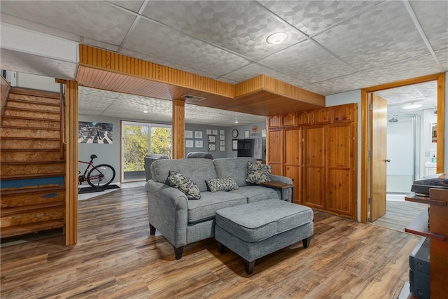 living room featuring hardwood / wood-style flooring