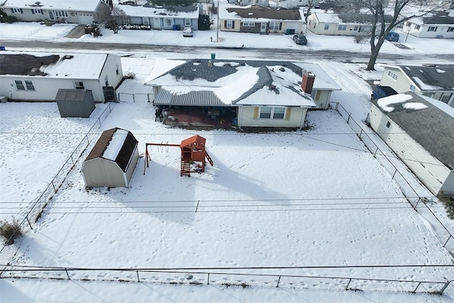 view of snowy aerial view