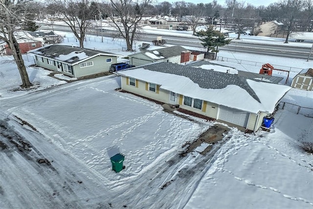 view of snowy aerial view