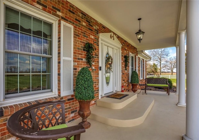 view of patio featuring covered porch