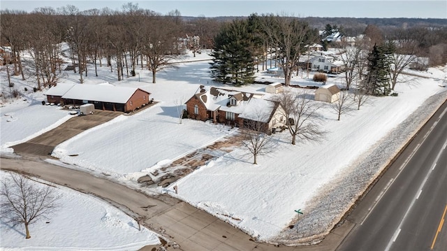 view of snowy aerial view