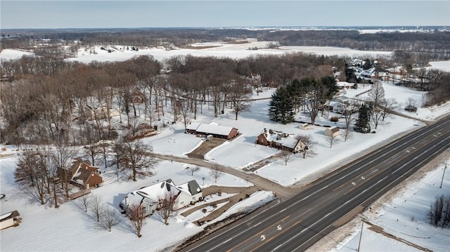 view of snowy aerial view