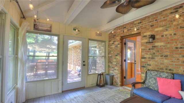 1950 Shore Oak Dr, Decatur, IL 62521 - sunroom with wood finished floors and ceiling fan