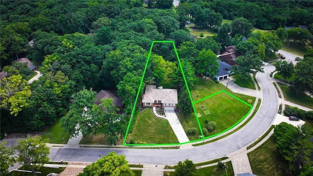1950 Shore Oak Dr, Decatur, IL 62521 - view of property location featuring property parcel outlined and a heavily wooded area
