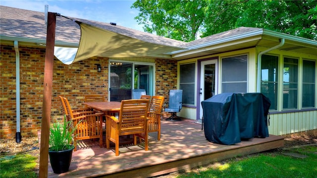 1950 Shore Oak Dr, Decatur, IL 62521 - deck with a grill and outdoor dining area