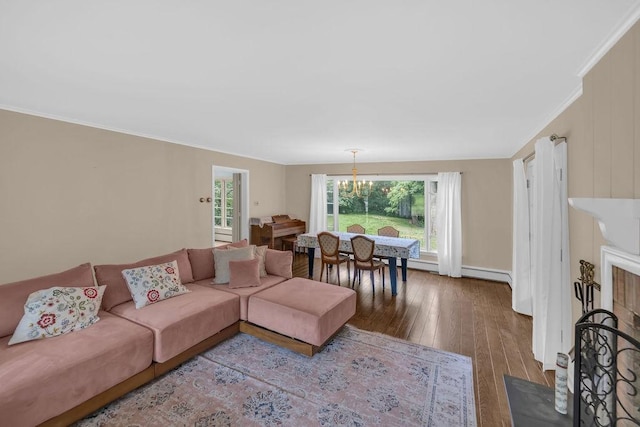 530 Powers Ln, Decatur, IL 62522 - living room with wood-type flooring and crown molding