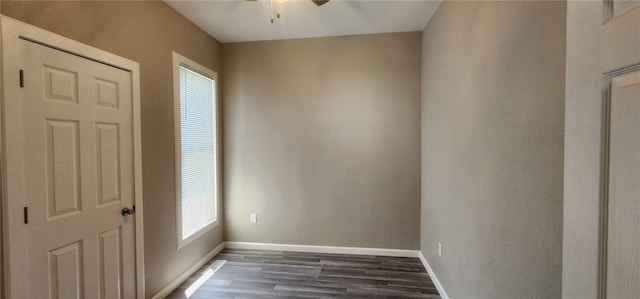 1420 E Main St, Decatur, IL 62521 - unfurnished room with a ceiling fan and dark wood-type flooring