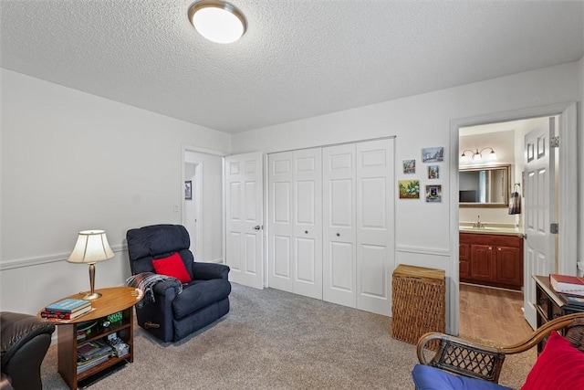 2506 Woodlawn Dr, Charleston, IL 61920 - living area with a textured ceiling and carpet floors