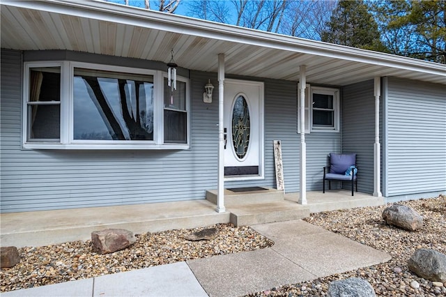 property entrance with a porch