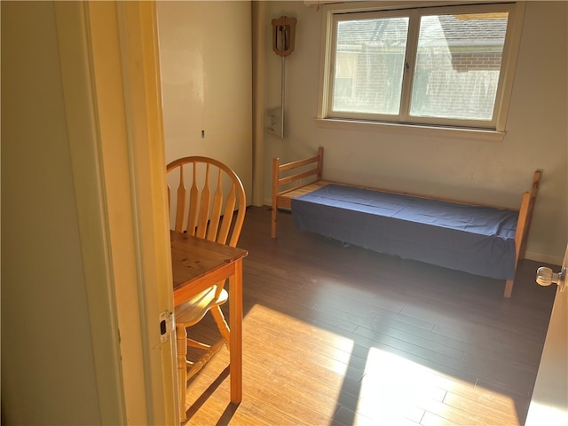 bedroom featuring light wood-type flooring