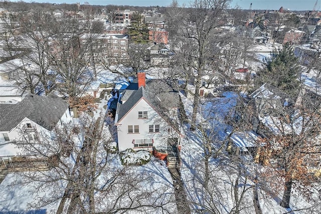 view of snowy aerial view