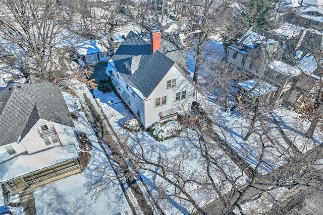 view of snowy aerial view