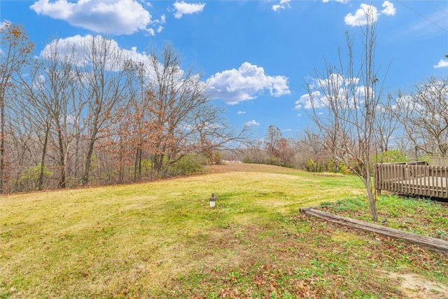 view of yard featuring a deck