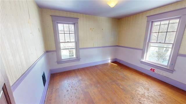 empty room featuring wood-type flooring