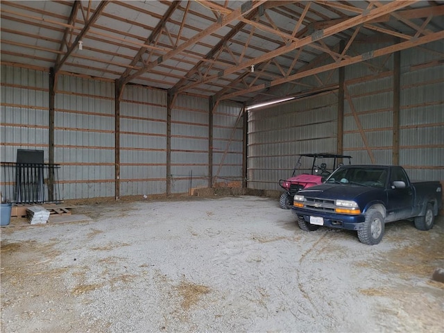 garage featuring metal wall