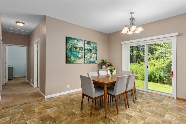 485 County Road 600 N, Neoga, IL 62447 - dining area with a chandelier and stone finish floors