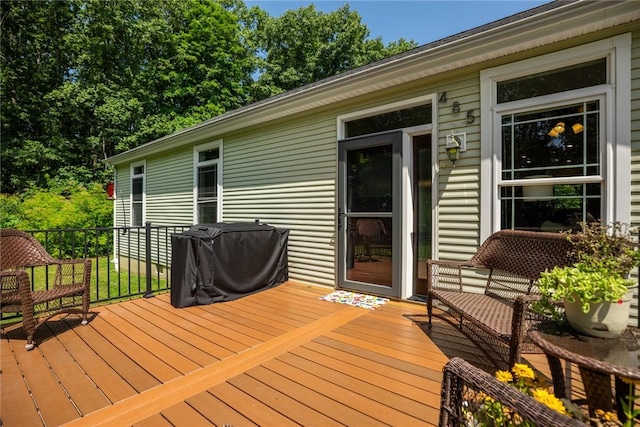 485 County Road 600 N, Neoga, IL 62447 - wooden terrace with grilling area